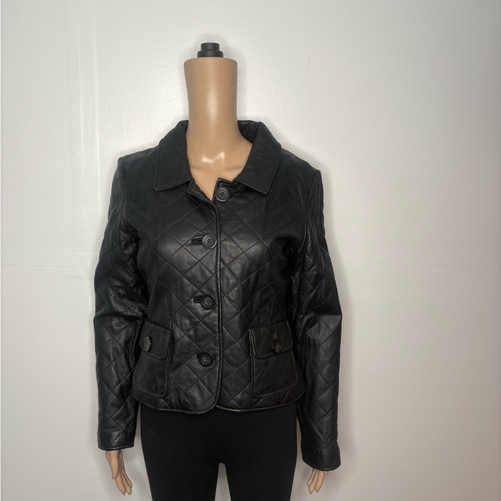 Kenar Black Quilted Leather Jacket